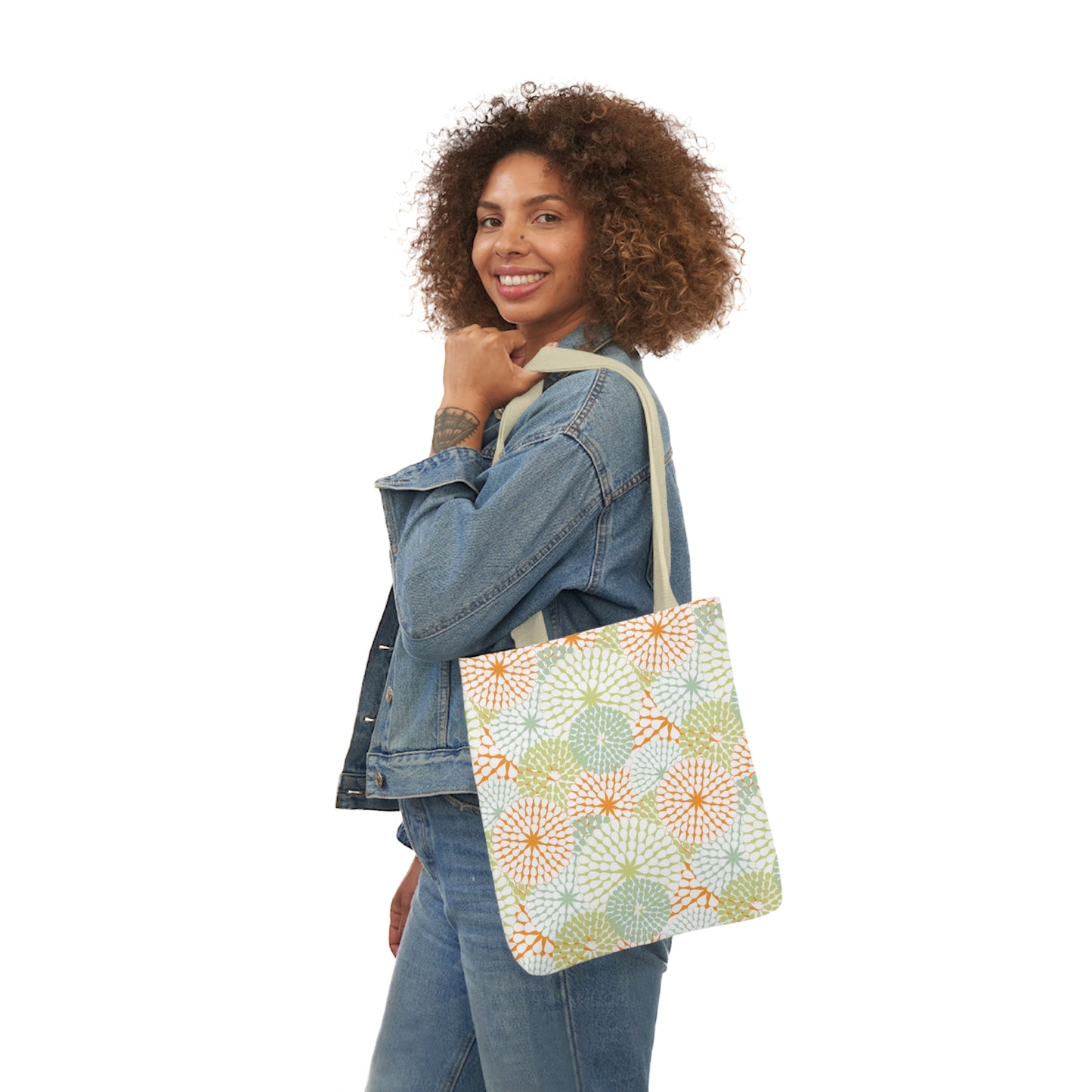 Tote Bag - Fire Work (Green/Peach)