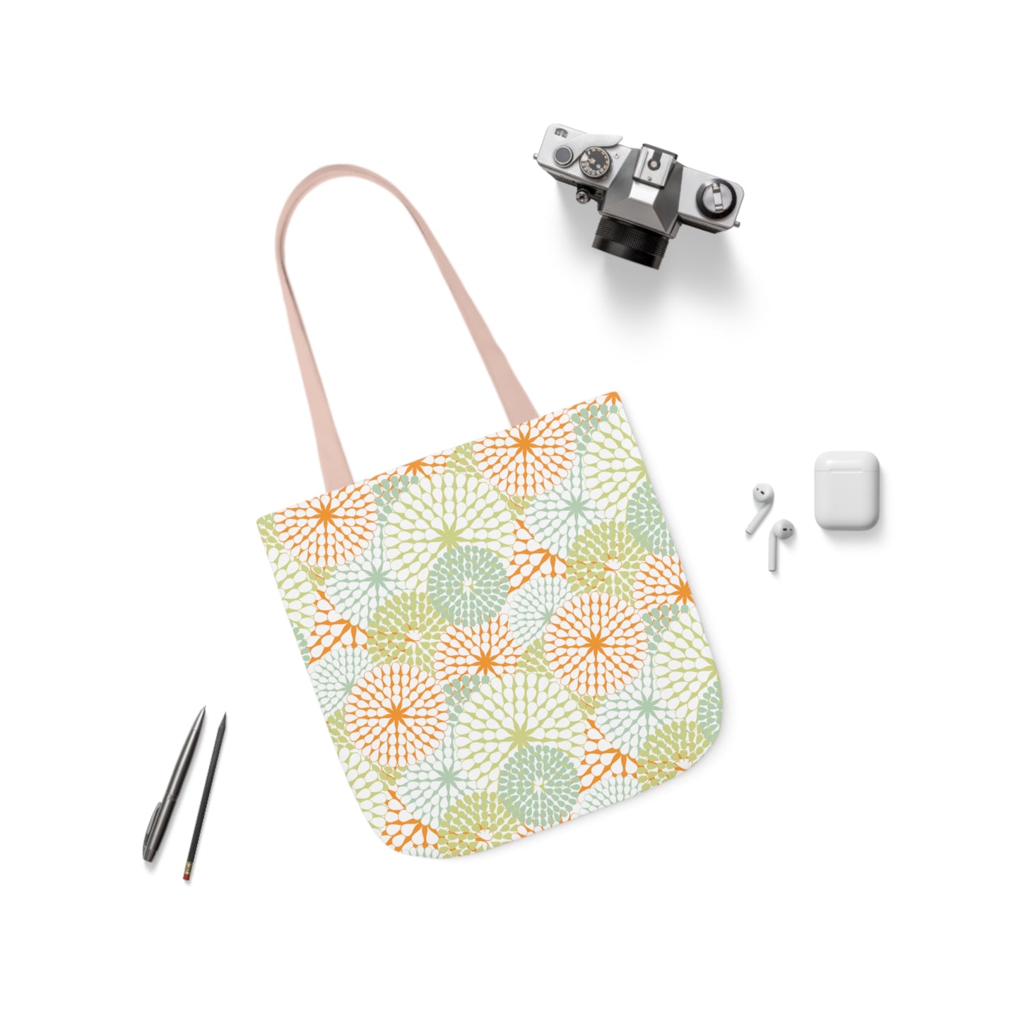 Tote Bag - Fire Work (Green/Peach)