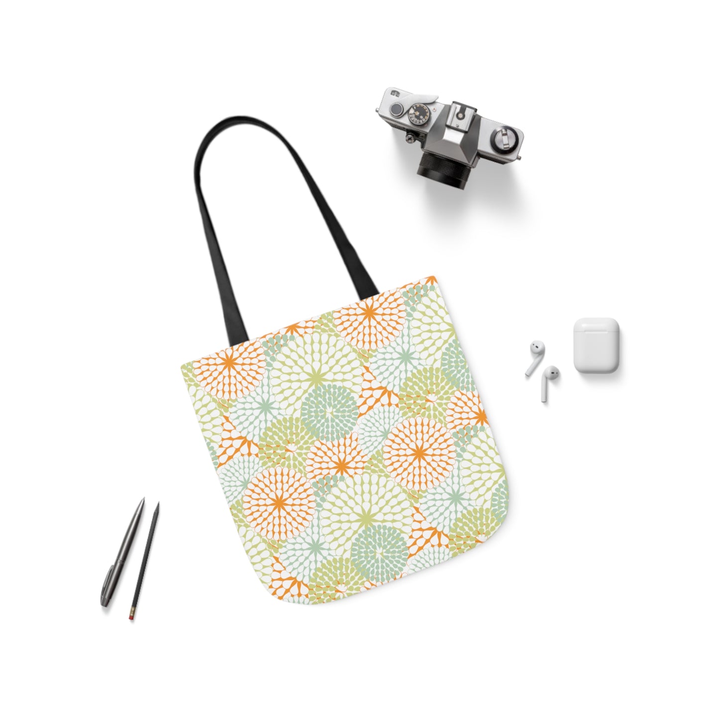 Tote Bag - Fire Work (Green/Peach)