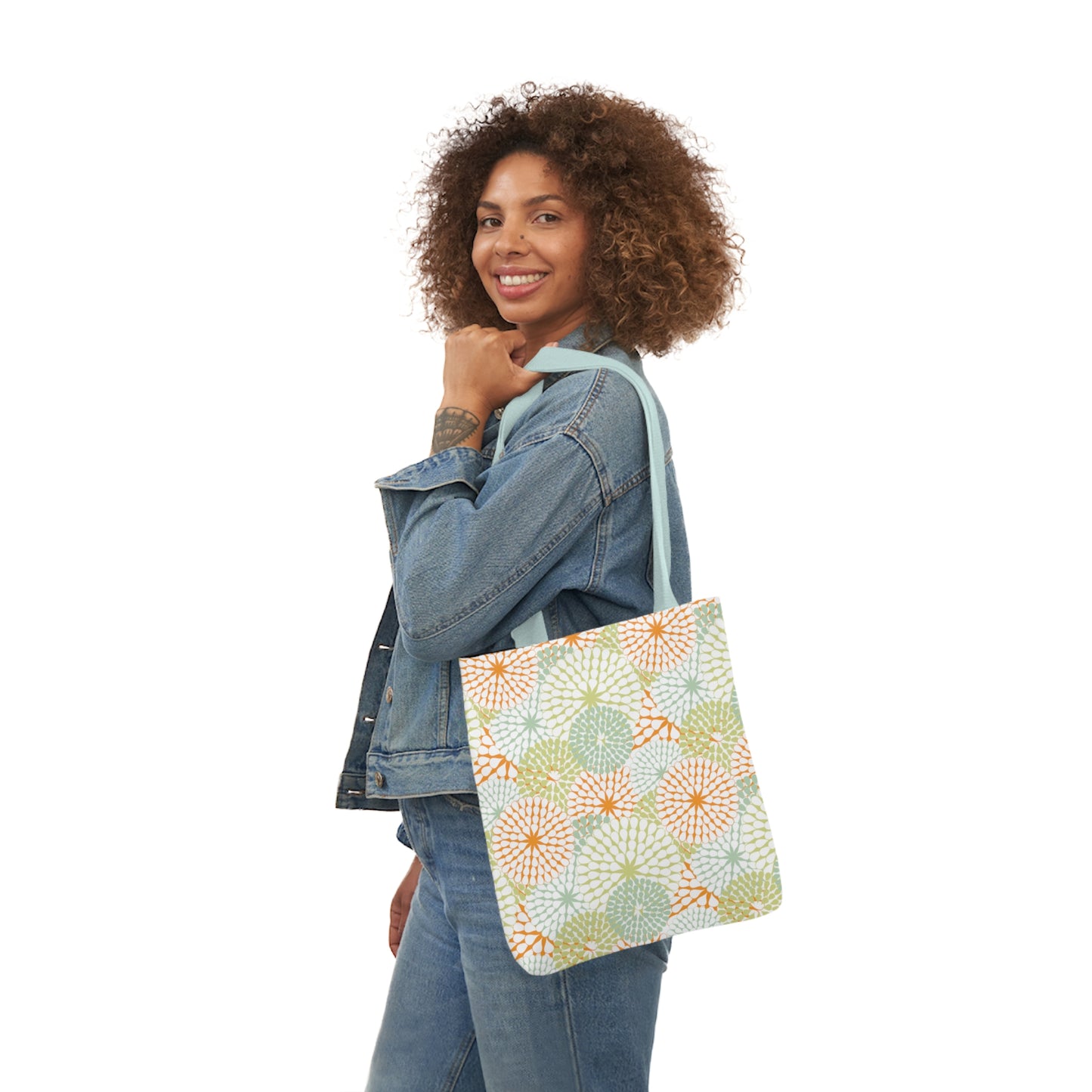 Tote Bag - Fire Work (Green/Peach)