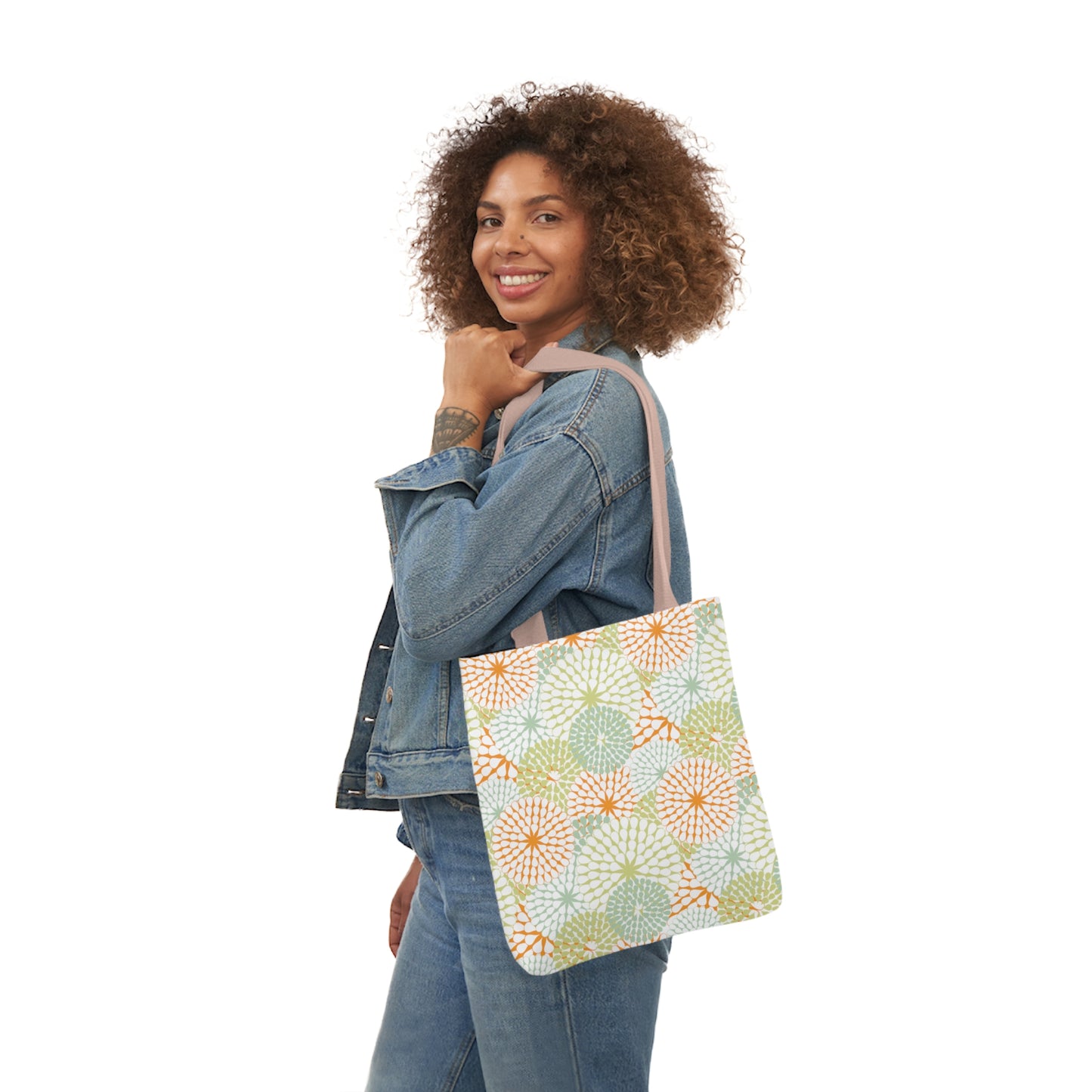 Tote Bag - Fire Work (Green/Peach)