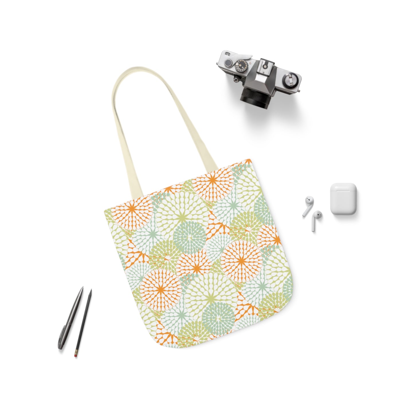 Tote Bag - Fire Work (Green/Peach)