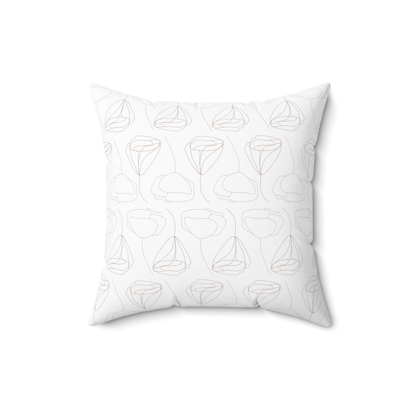 Square Pillow - Flower Outline