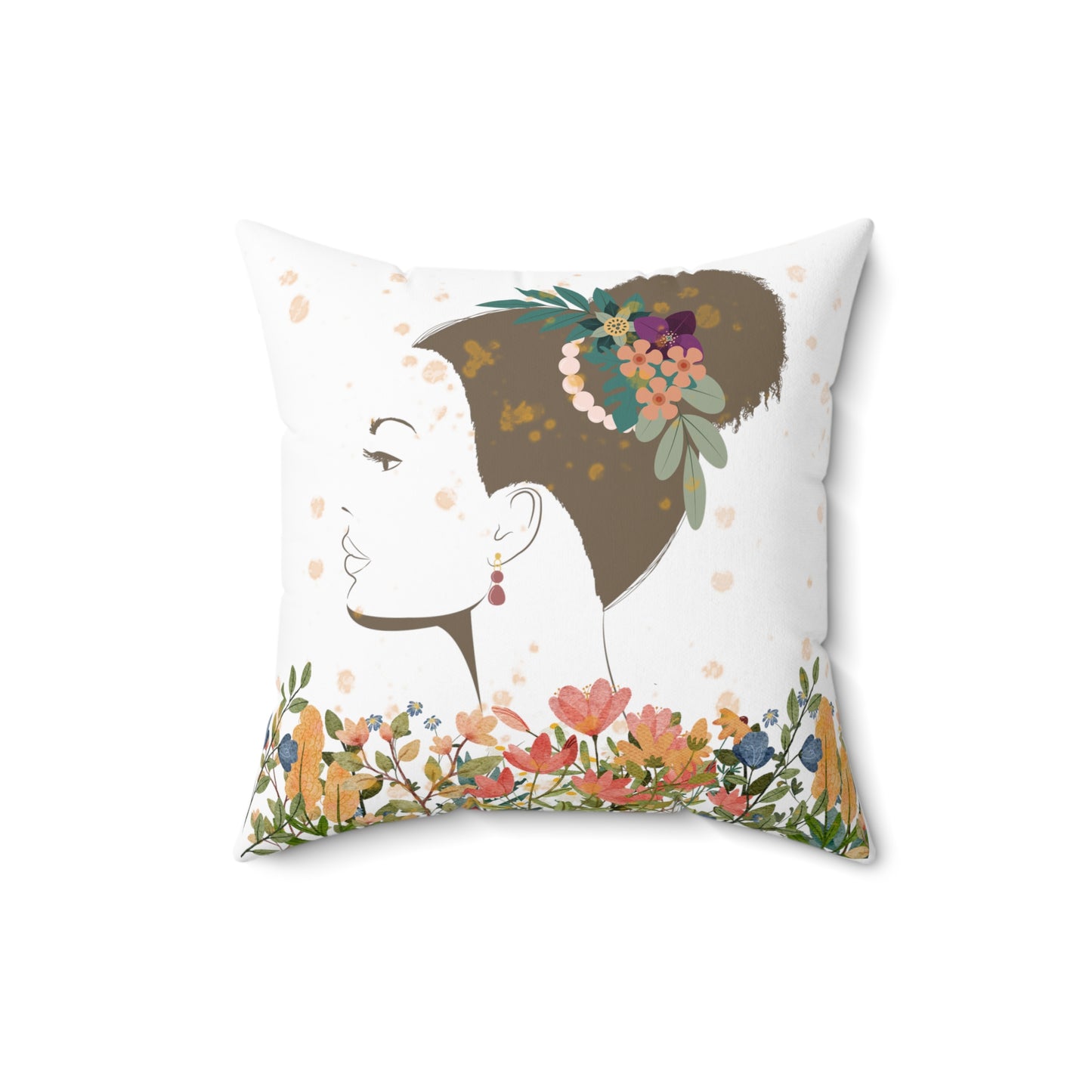 Square Pillow - Woman Side View