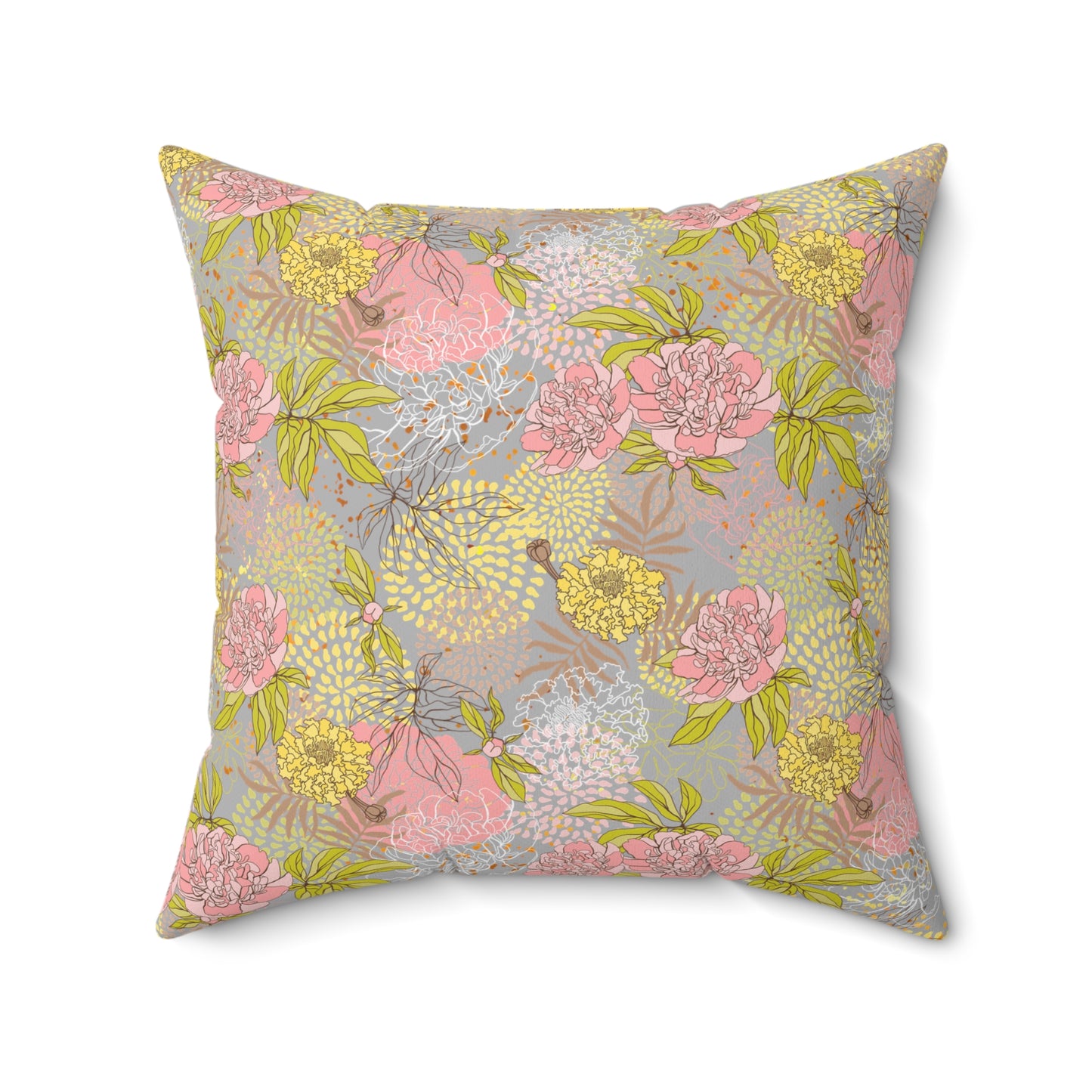 Square Pillow - Flower Pattern