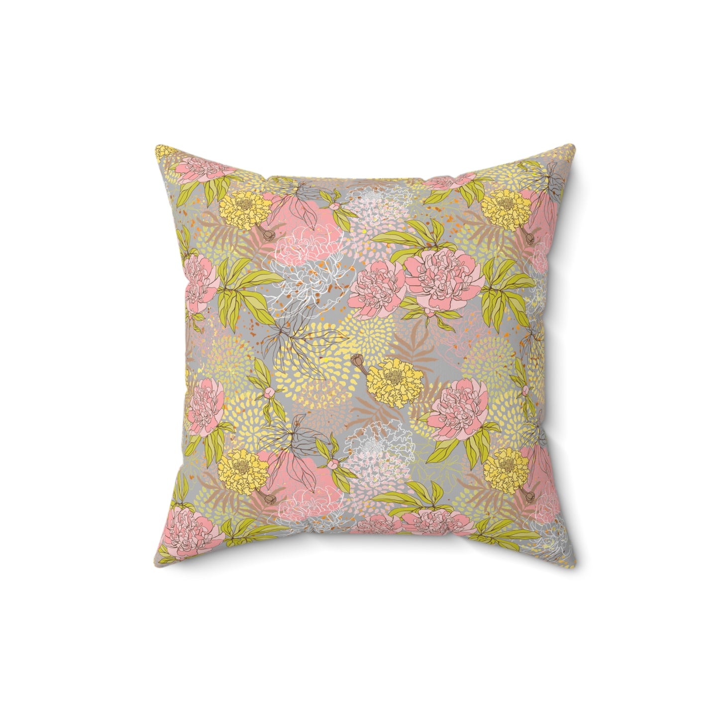 Square Pillow - Flower Pattern