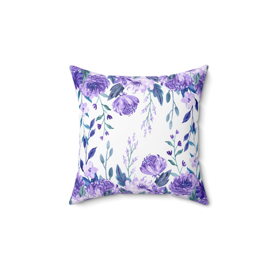 Square Pillow - Purple Flower