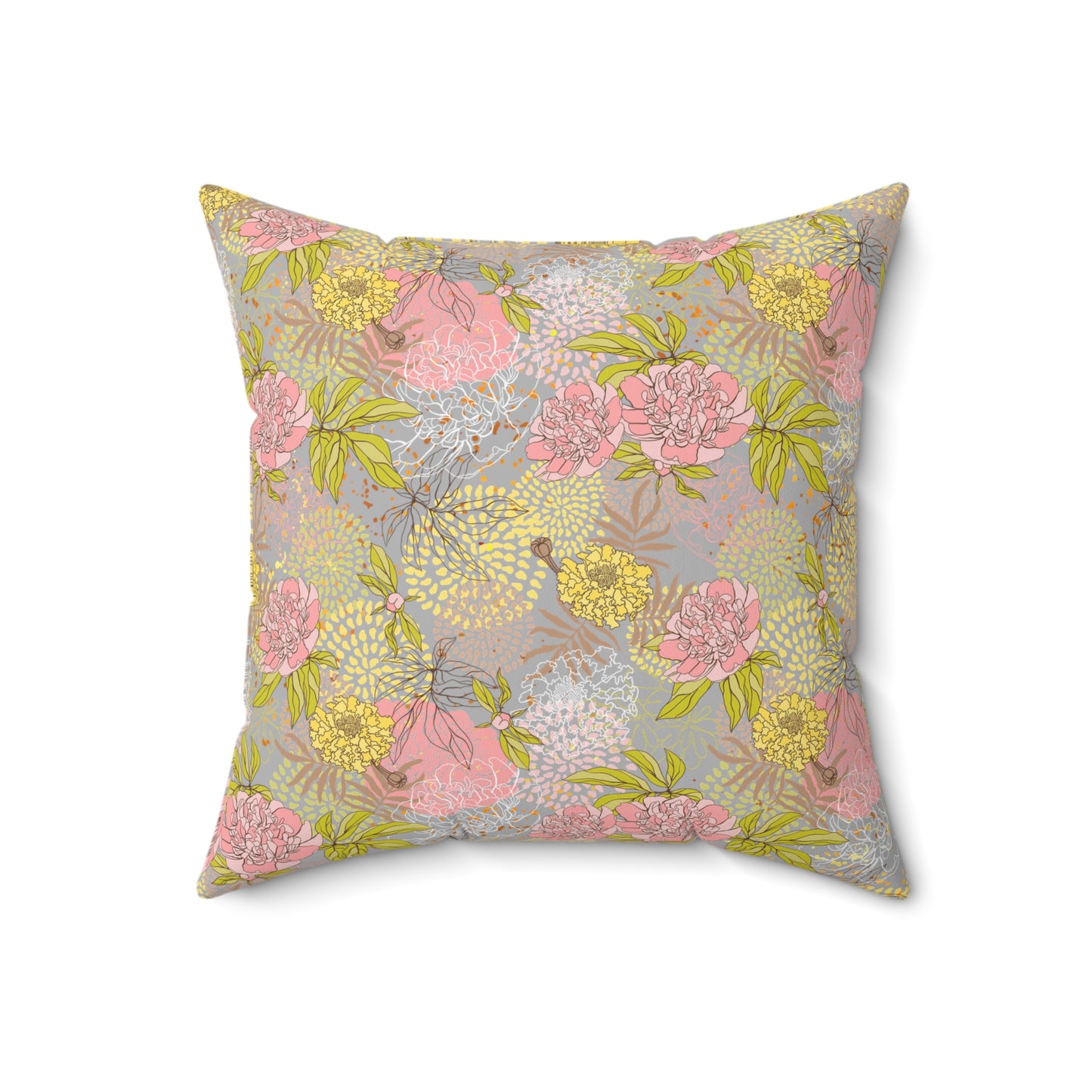 Square Pillow - Flower Pattern