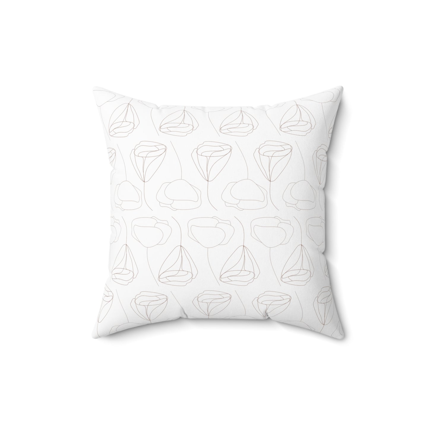 Square Pillow - Flower Outline