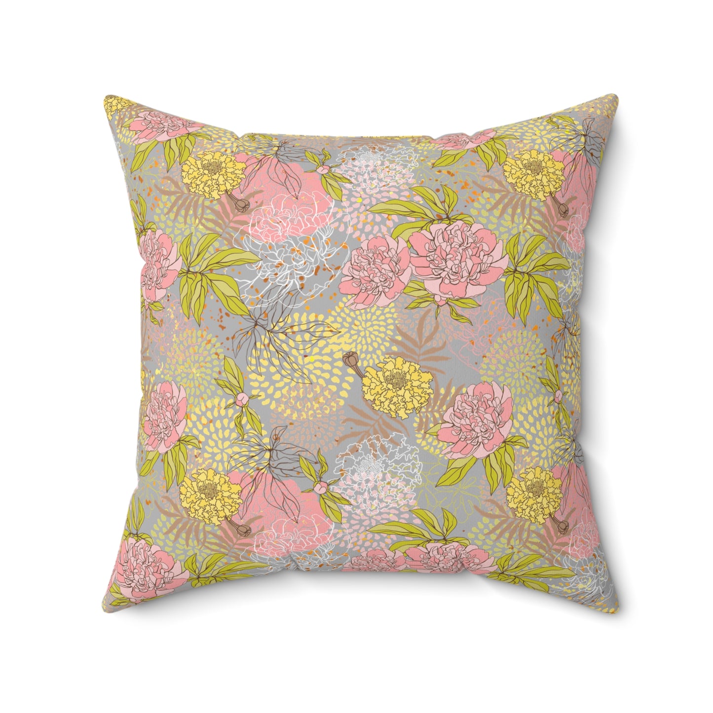 Square Pillow - Flower Pattern